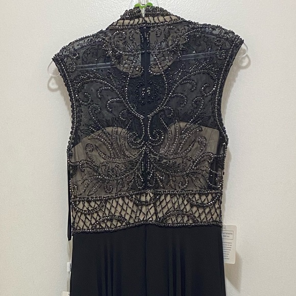 NWT Colors Dress, Beaded Black And Nude Romper Dress Size 10 (2036) - Picture 7 of 13